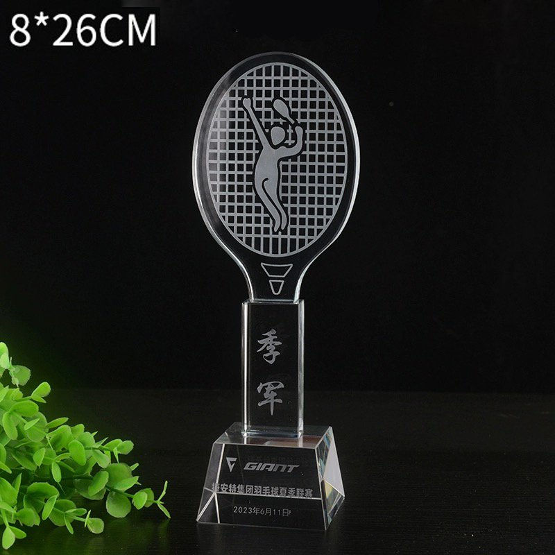 Customized Crystal Trophy Badm - Badminton Logo recension och pris
